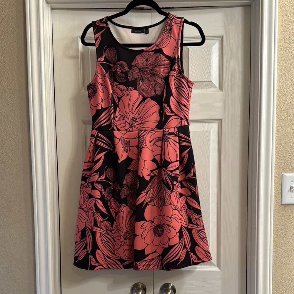 Apt. 9 Fit and Flare Sleeveless Mini Dress in Orange and Pink